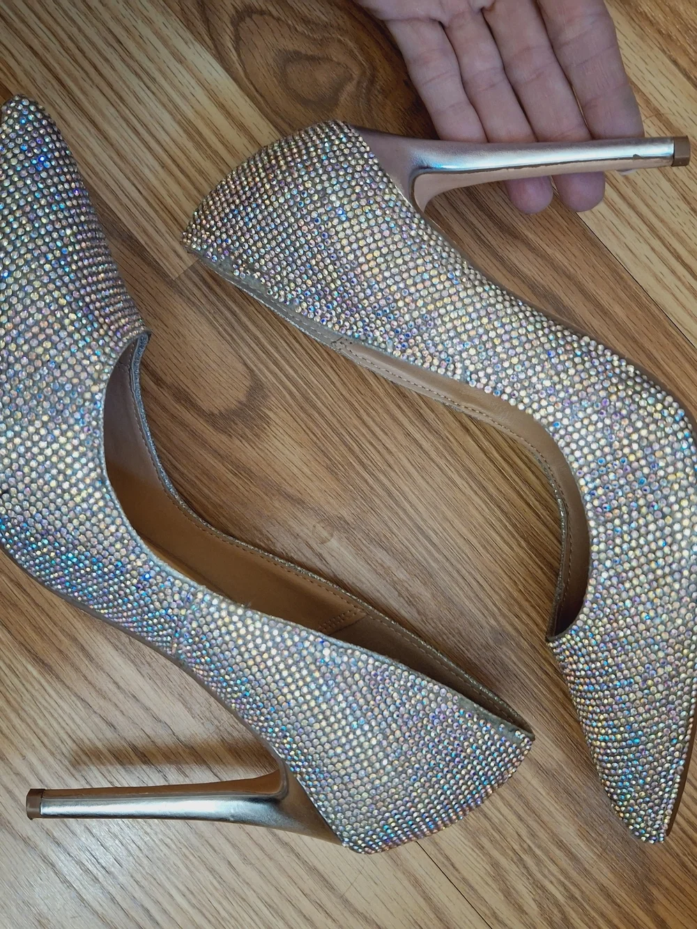 Steve Madden Women's Iridescent Crystal Pointed-Toe Heels